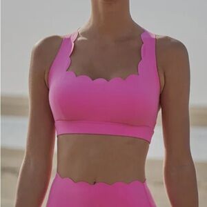 Pink Scalloped Bikini Top